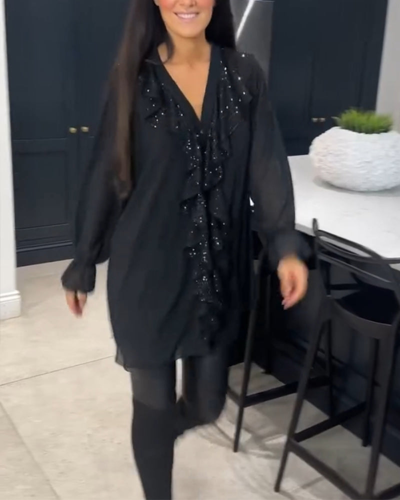 Bluzka z falbankami o eleganckim kroju