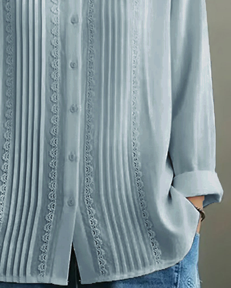 Koszula Lalkowy Kołnierzyk Jednokolorowy Długi Rękaw