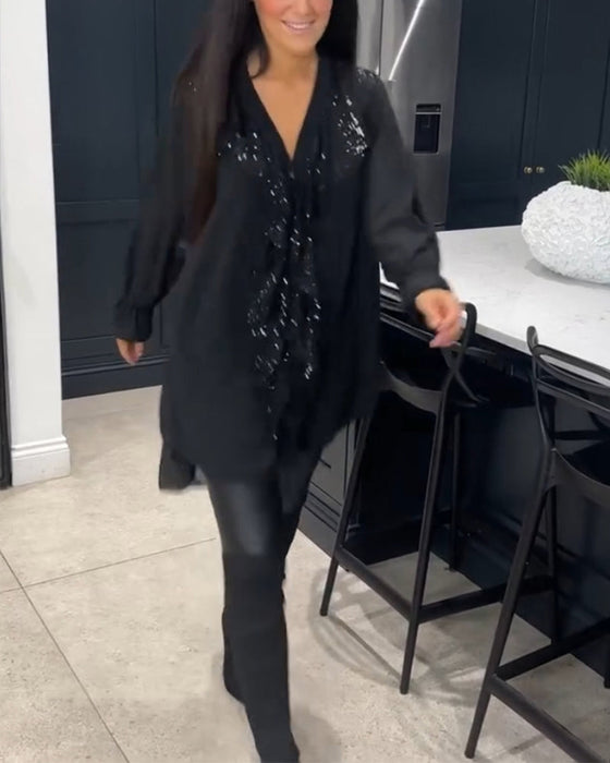 Bluzka z falbankami o eleganckim kroju