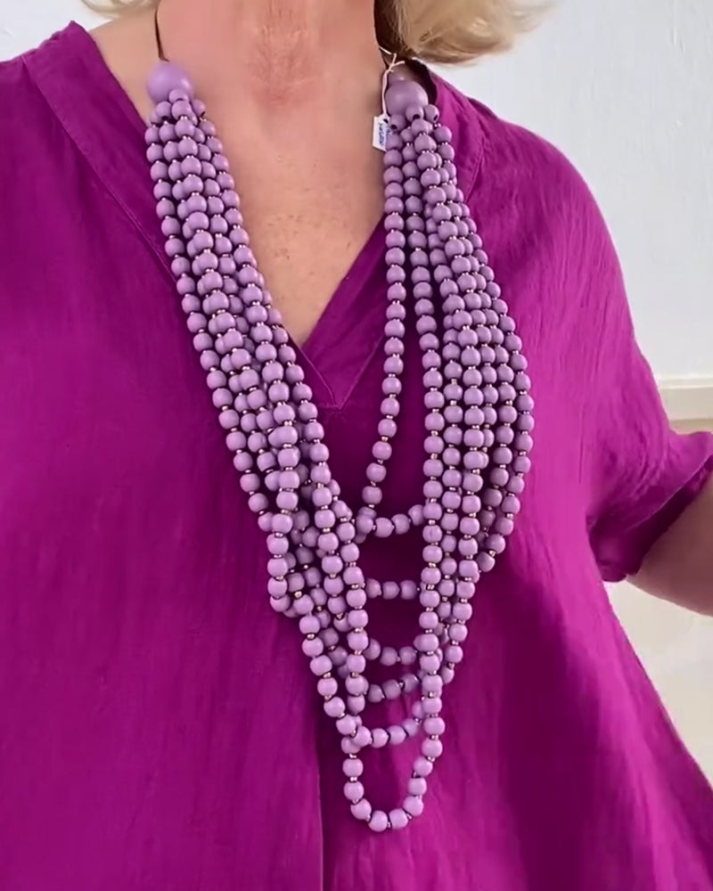 Sukienka Dekolt W Serek Jednolity Kolor Prosta Długa