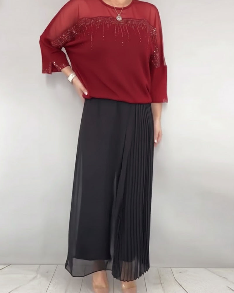 Bluzka Siatka Splatane Luźny