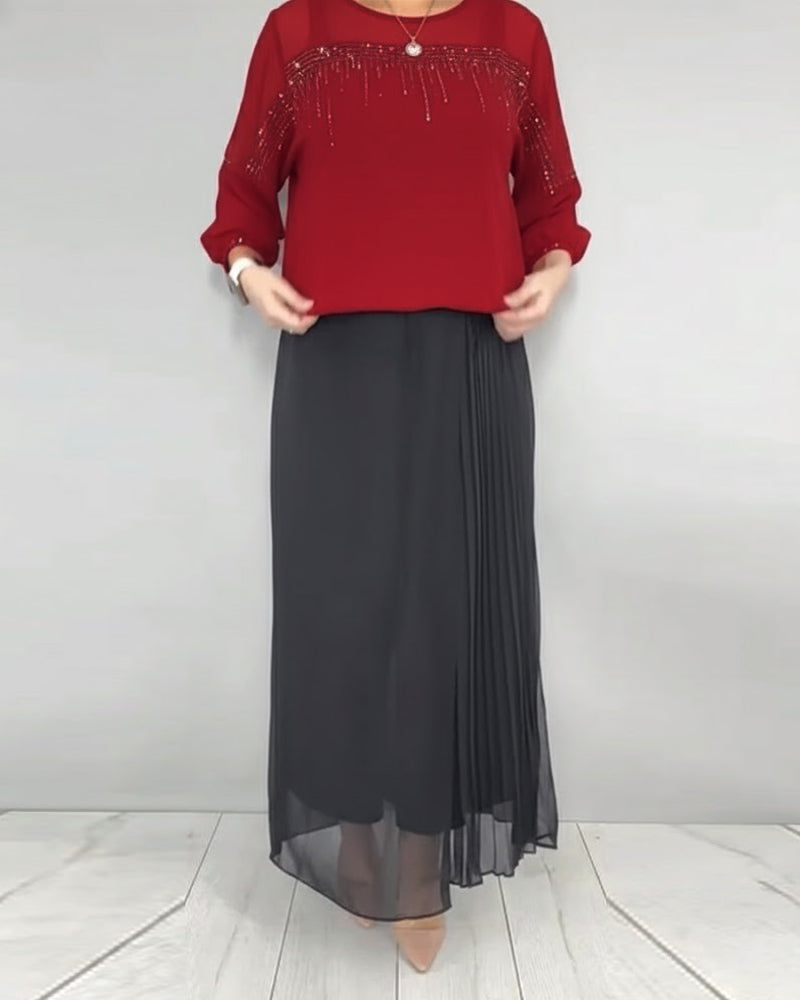 Bluzka Siatka Splatane Luźny