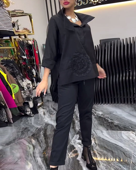 Koronkowa bluzka w patchworkowe kwiaty