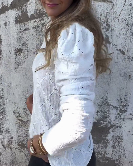 Bluzka Z Bufiastymi Rękawami I Cutout