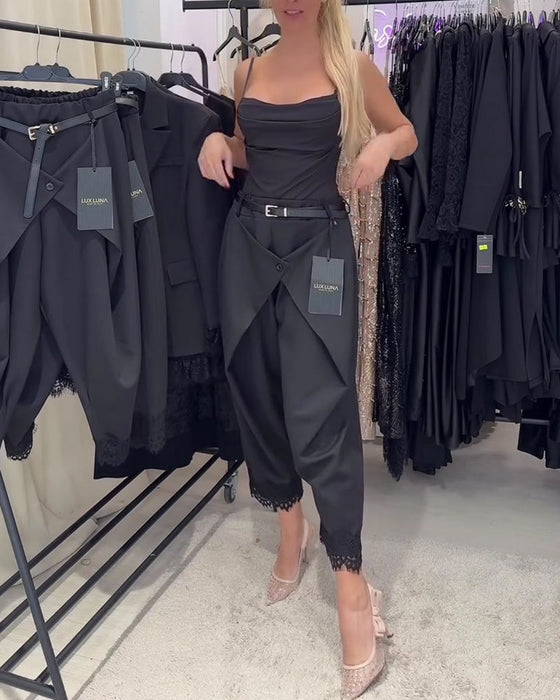 Spodnie Modna Koronka Szycie Harem