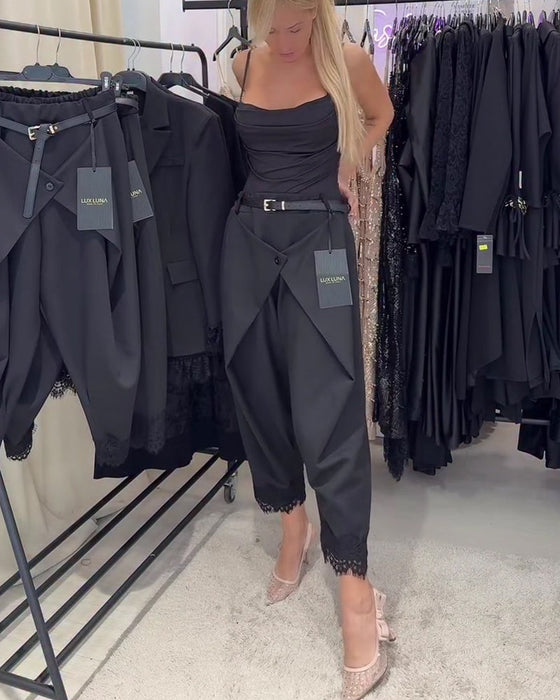 Spodnie Modna Koronka Szycie Harem