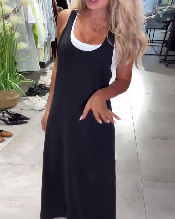 Sukienka Wyszczuplająca Szelki Casual