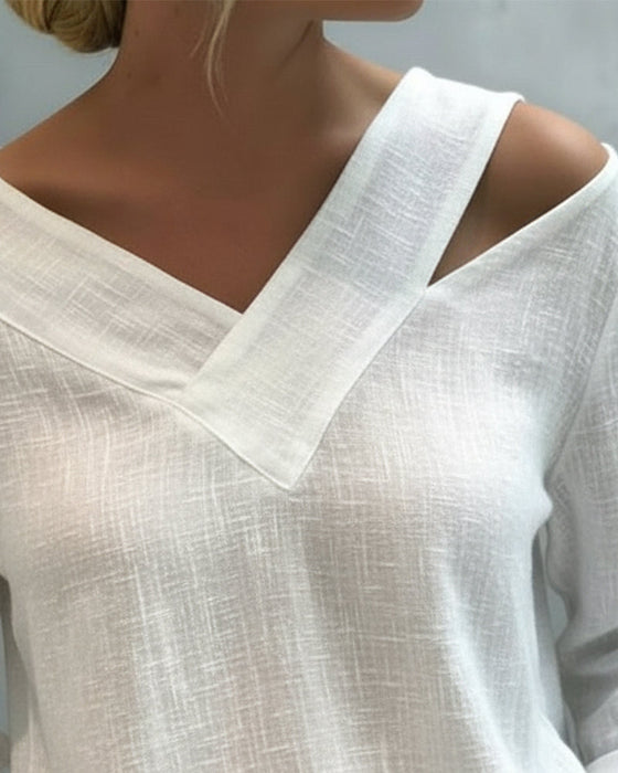 Top Stylowy Dekolt W Serek Off-The-Shoulder