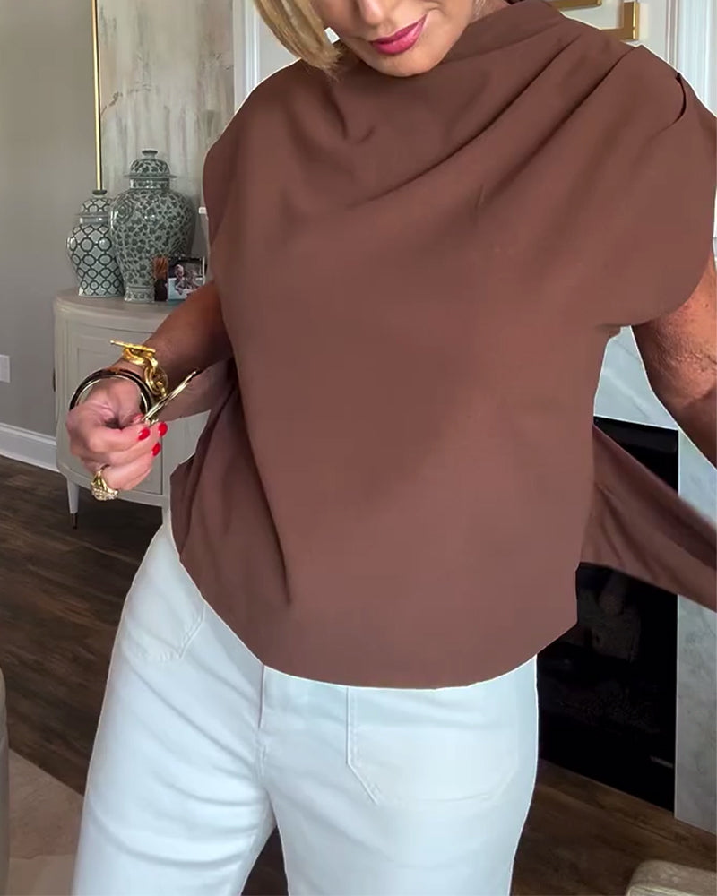 Dopasowana Bluzka w Jednym Kolorze