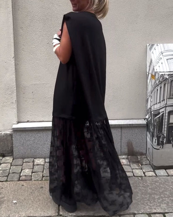 Bezrękawnik z Siateczki w Stylu Patchwork