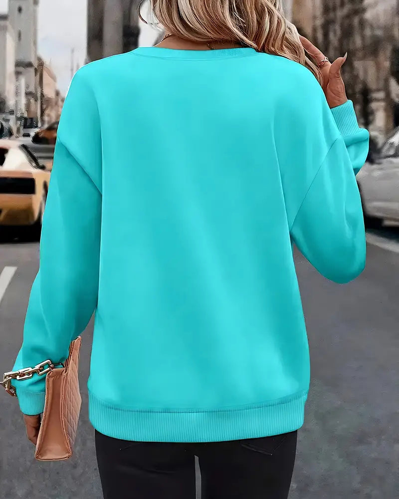 Bluza Z Długim Rękawem Codzienna Z Nadrukiem