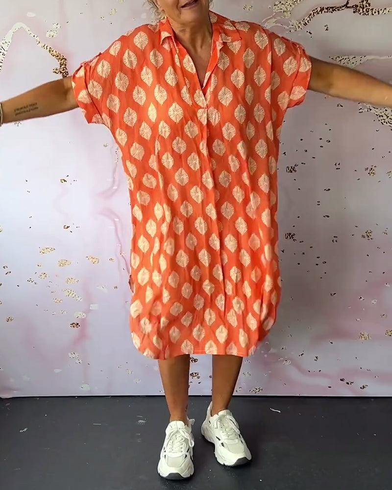 Luźna sukienka z krótkim rękawem