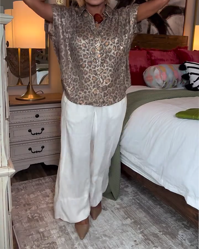 Bluzka casualowa z nadrukiem w panterkę